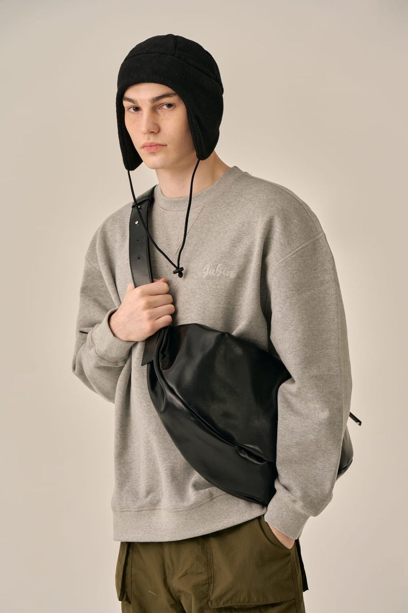 LETTERING LOGO BASIC SWEATSHIRT - GRAY