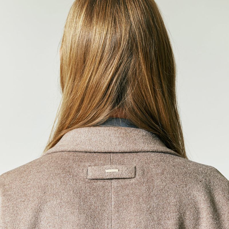 wool blended maximal double coat beige