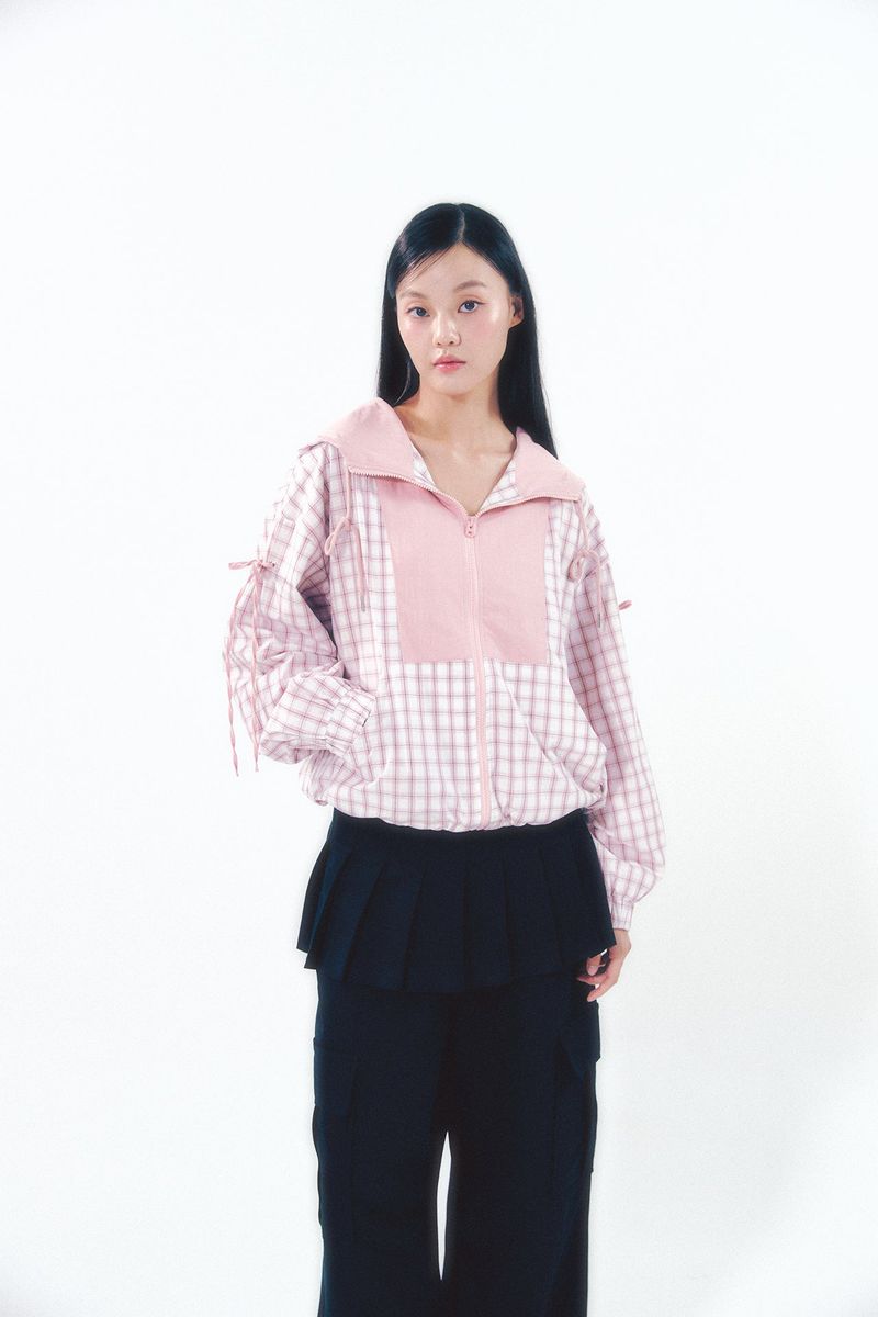 Pleats Skirt Cargo Pants Set Black