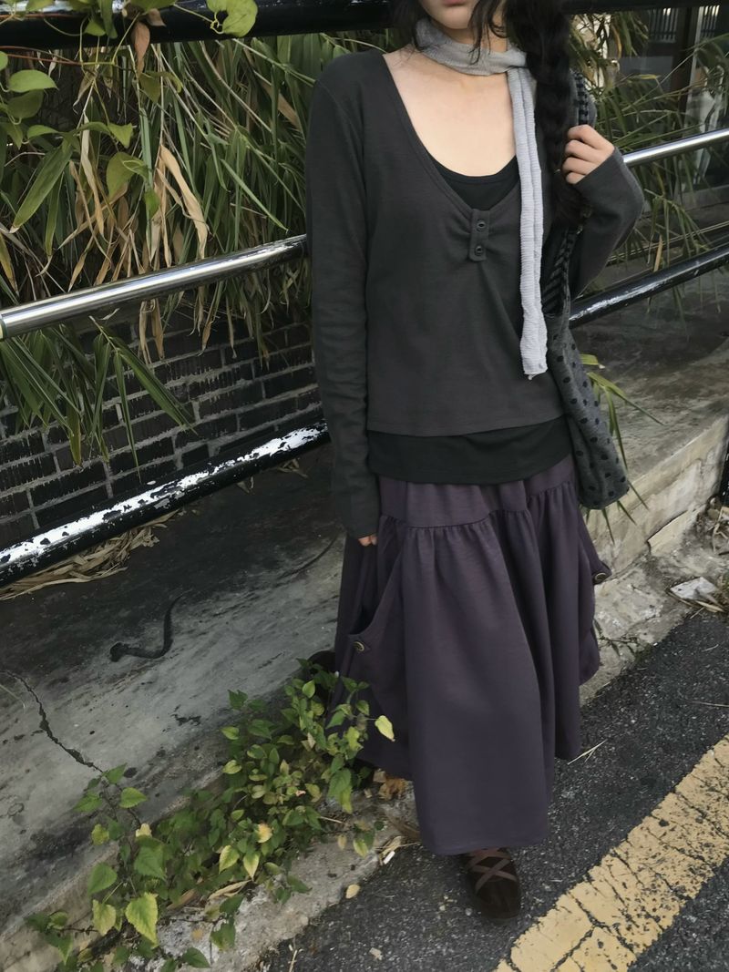 レイヤード カラーブロックティー