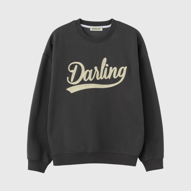 GENERAL IDEA（ジェネラルアイディア）の「 UNISEX DARLING Embroidered Sweat Trainers [CHARCOAL]（Tops）」