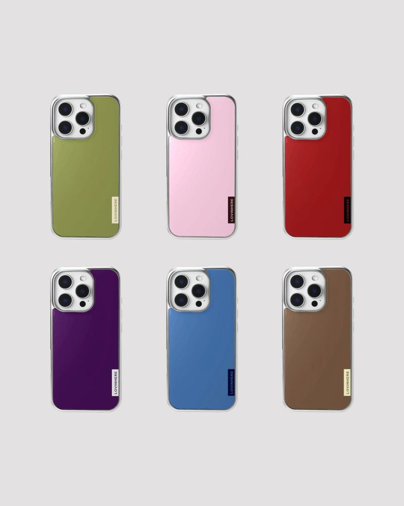 lovinhere(ラビンヒア)の「Fall Palette Epoxy Silver Case(Smartphone Accessories)」