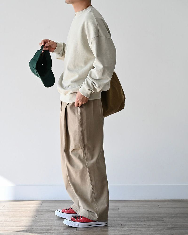 DRW D-RING ONE TUCK BALLOON PANTS BG 