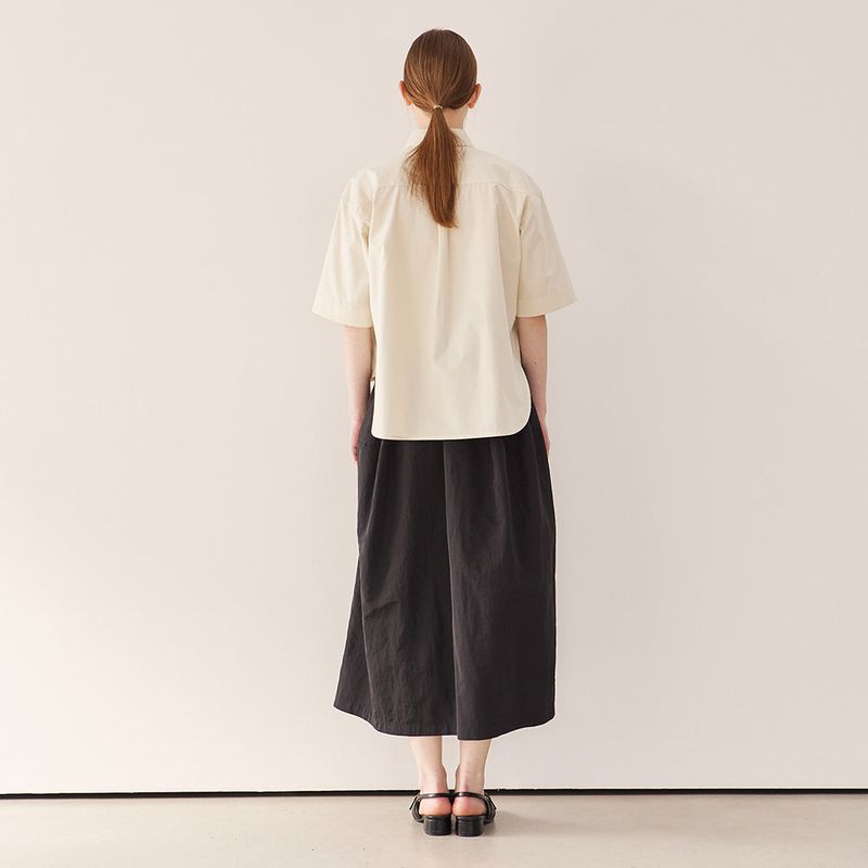 Nylon volume skirt_black