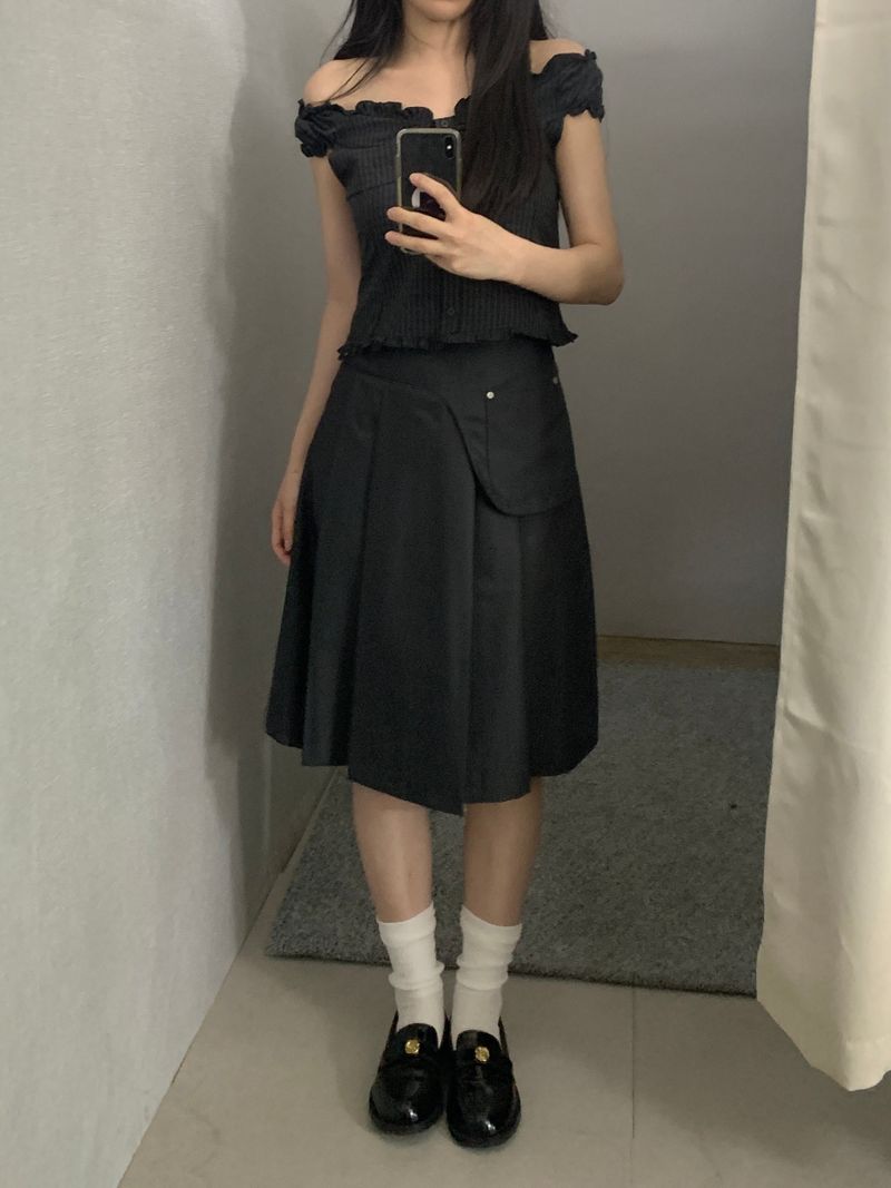 ROIA(ロイア)の「Aveni Pocket Banding Midi Skirt(Skirts)」