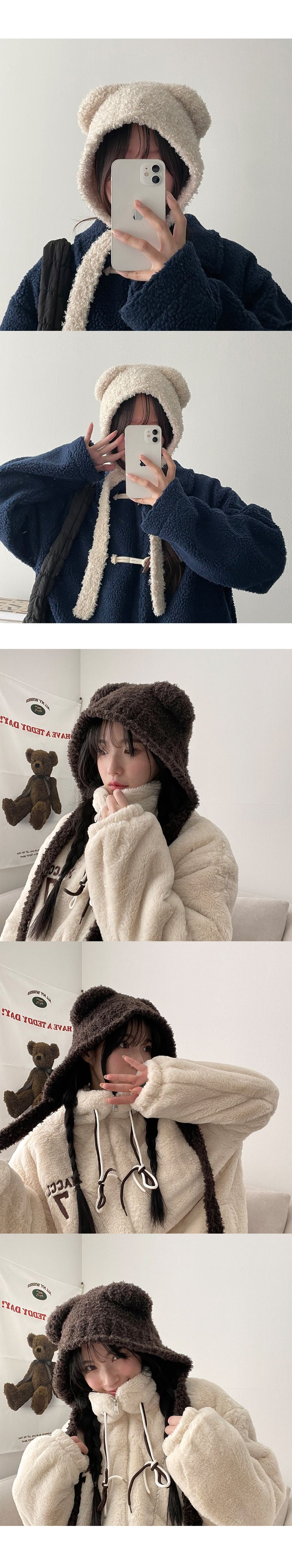 bear wool hooded bara clava