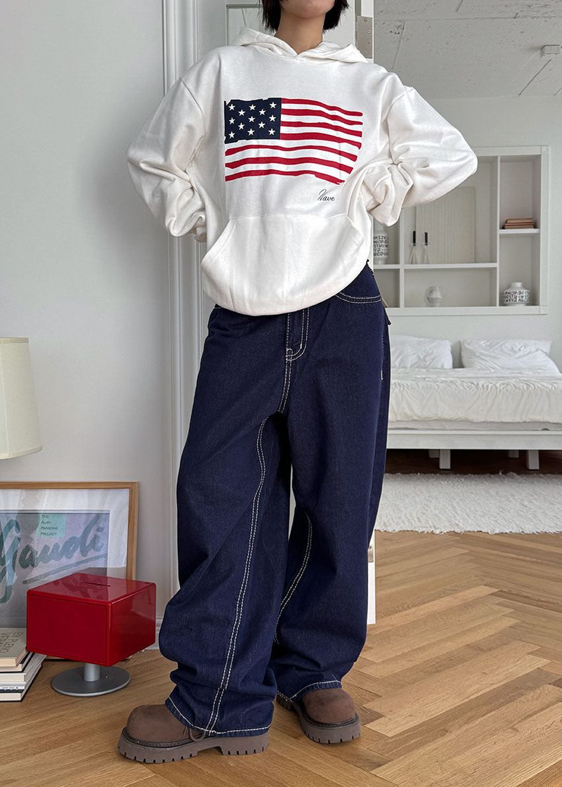STITCH POCKET WIDE DENIM