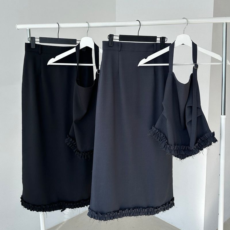 Ruffle Trimming Skirt - 2colors