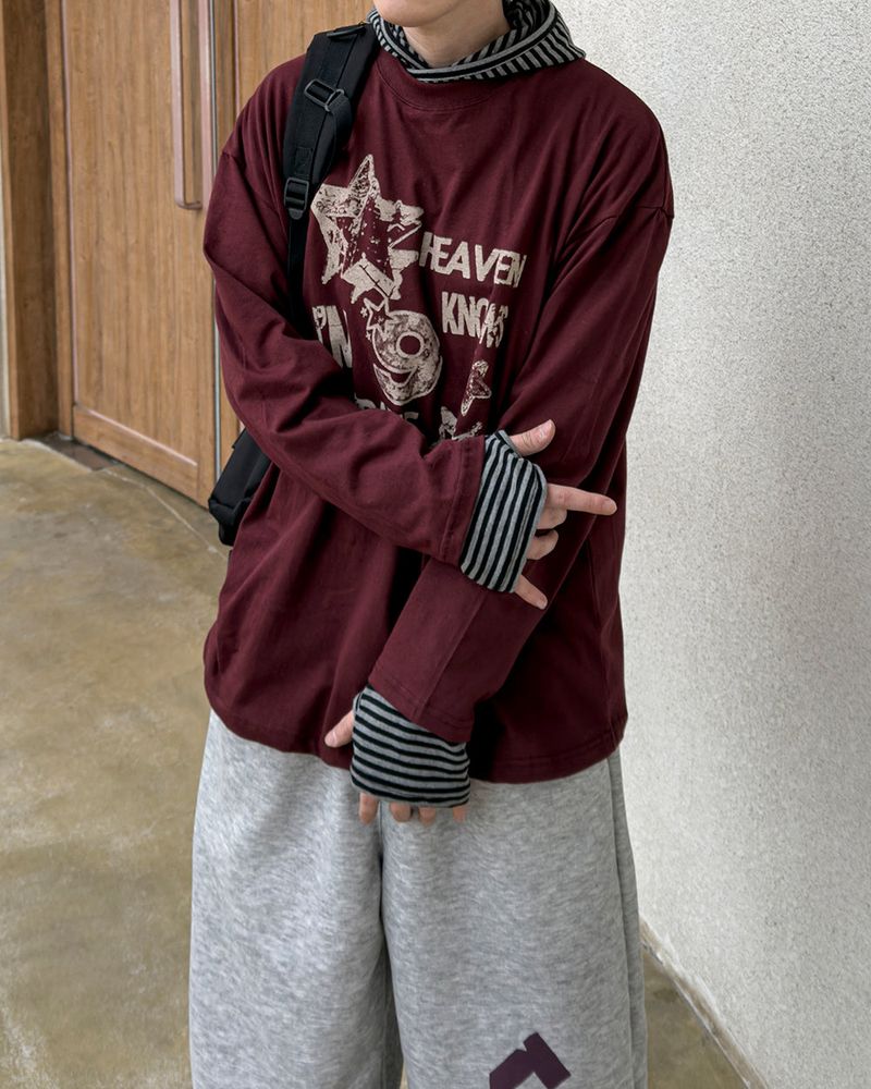 River Fingerhole Stripe Hoodie