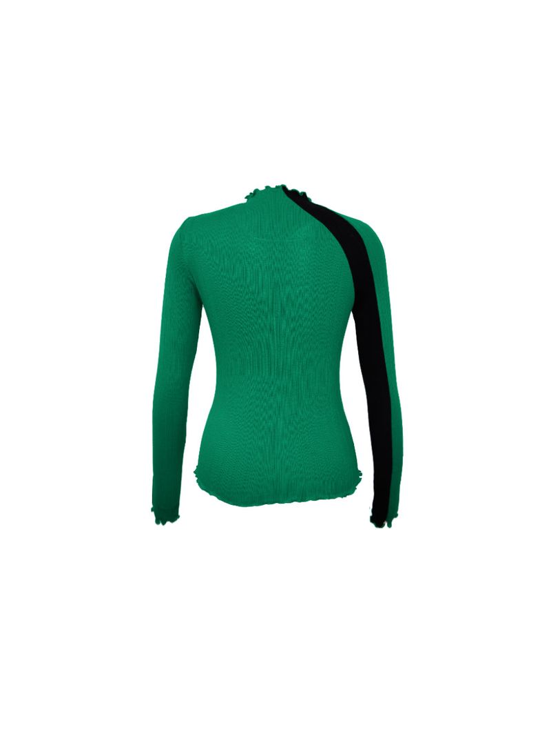 FLOWER EMBROIDERY TWO TONE LONG SLEEVE (2 COLOR)