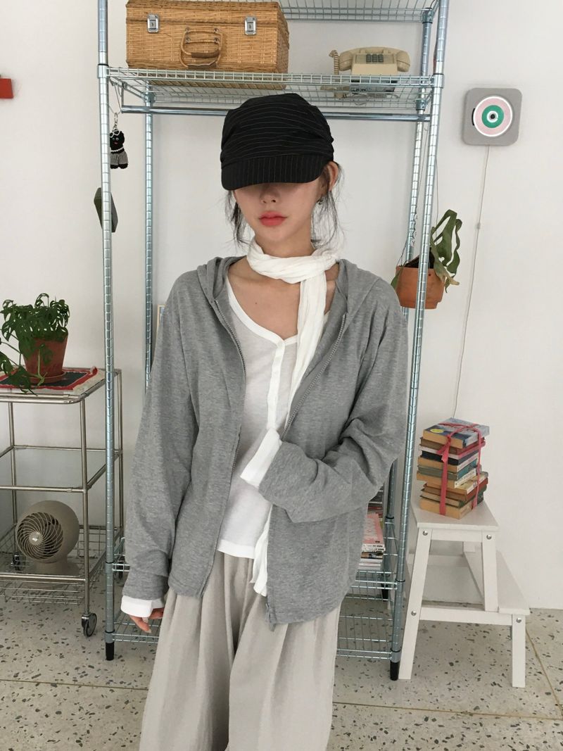 Slab Sweat 2-Way Hooded Zip Up (4c)