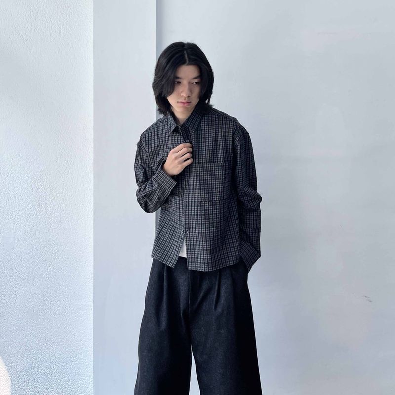 Relaxed Pocketless Check Shirt