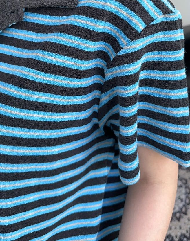 Gaen Terry Stripe Collar Tee