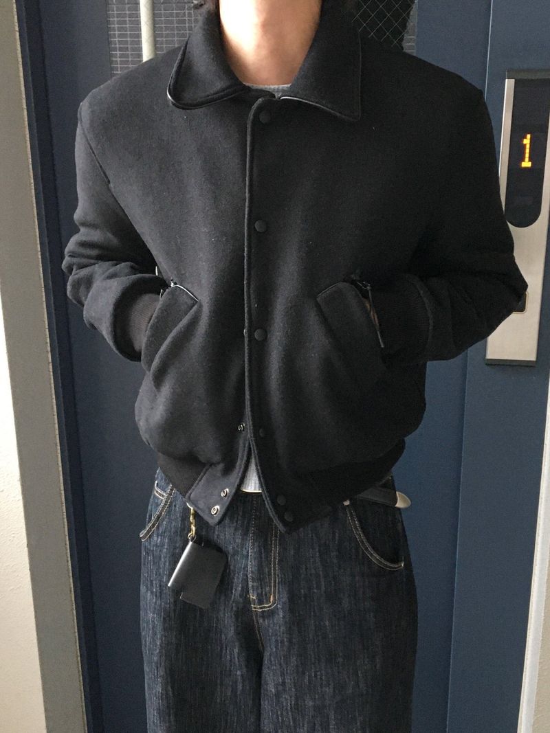 Premium Wool Cropped Varsity Jacket