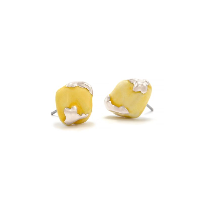 Holiday daily rhombus ceramic earring(YG)