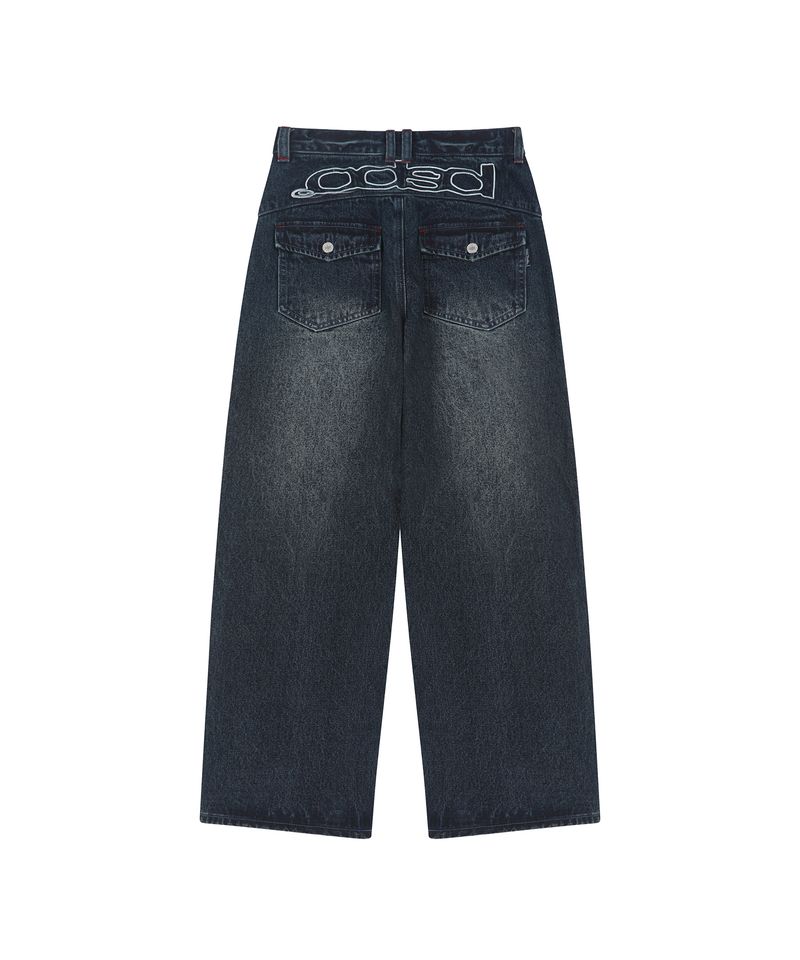 Signature Back Logo Denim Pants - INDIGO