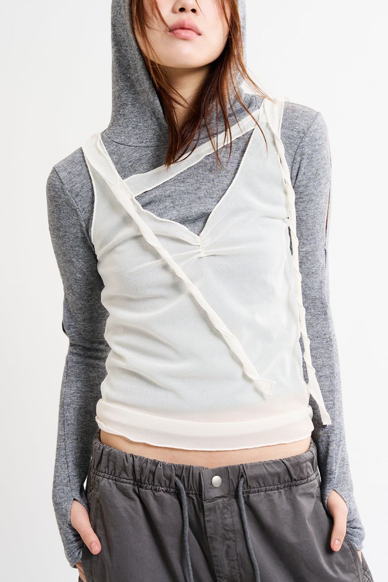 Sheer layered wrap sleeveless