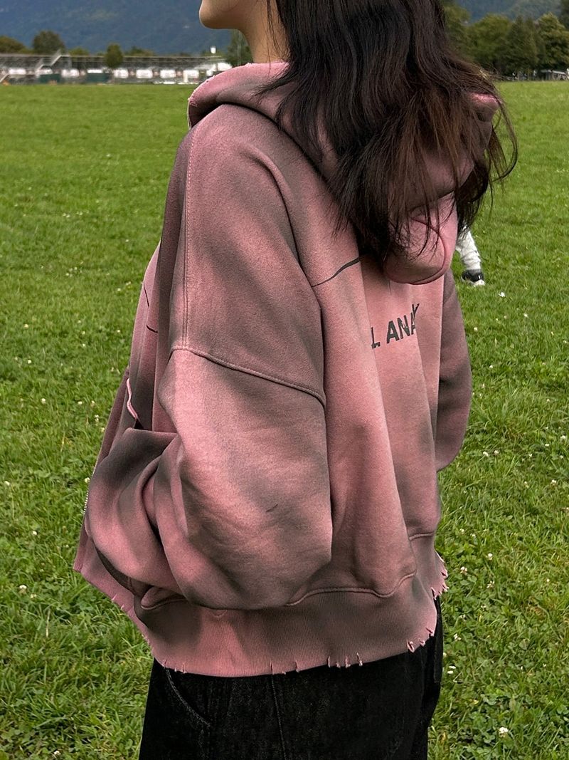 Unisex Tie Dye Over Hooded Zip-Up 2C