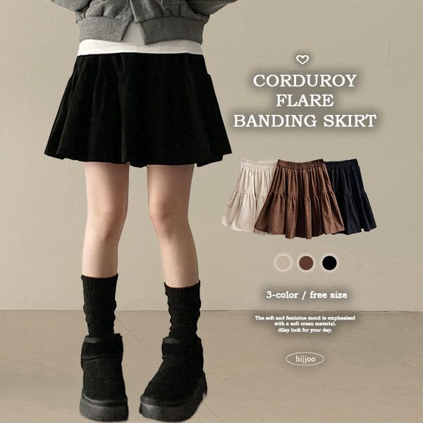 Polen corduroy flared miniskirt
