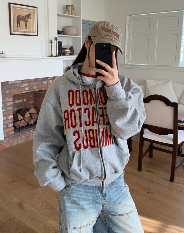 Ender Patch Crop Hood Zip-Up