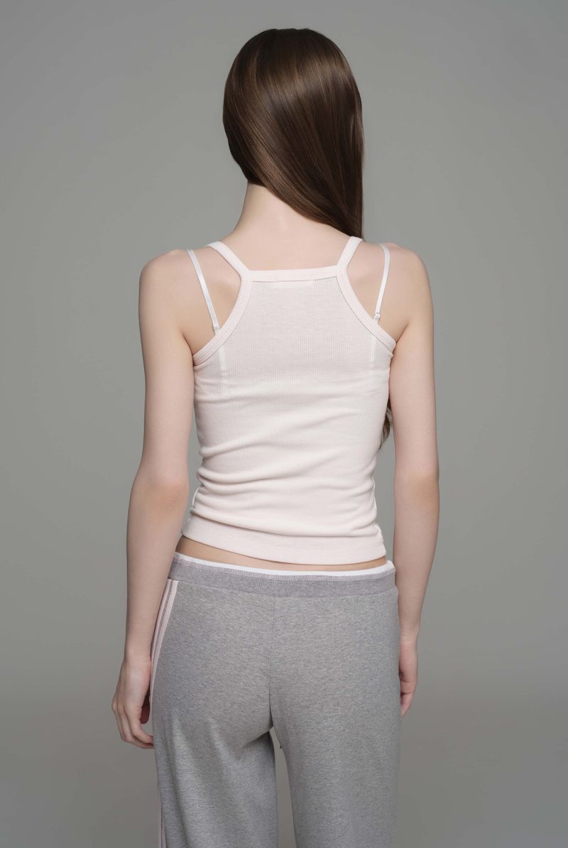 Basic fit layer sleeveless top, Pink