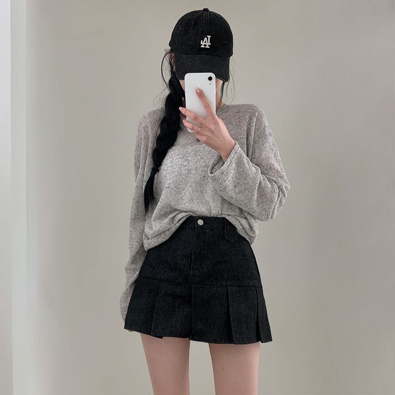 [Bellide made] See-through Bookle Linen Summer Knit T-shirt