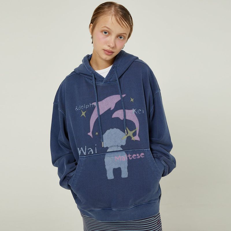 Spray maltese pigment hoodie