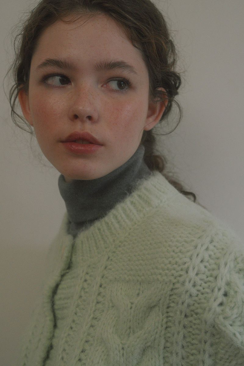 Nutty cable cardigan_mint