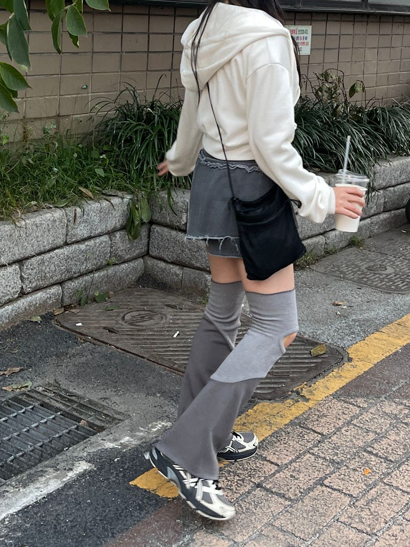 color matching slit leg warmer