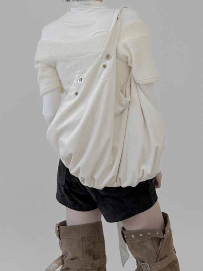 Dumpling Eyelet Shirring Shoulder Bag