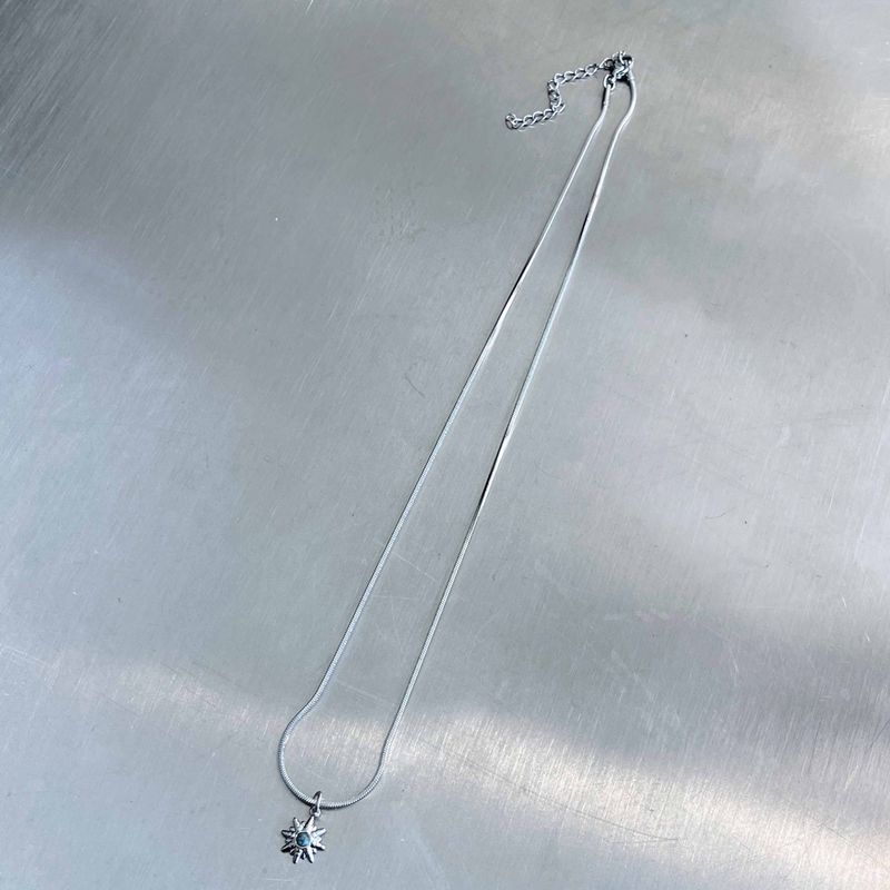 Minimalist Starburst Silver Snake Chain