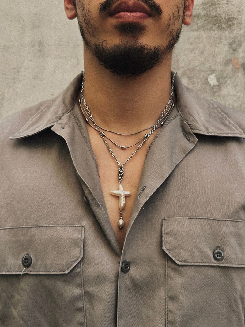 Cross Baroque Pearl Necklace