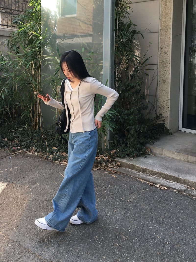 Kona Herringbone Stripe Wide Denim (3c)