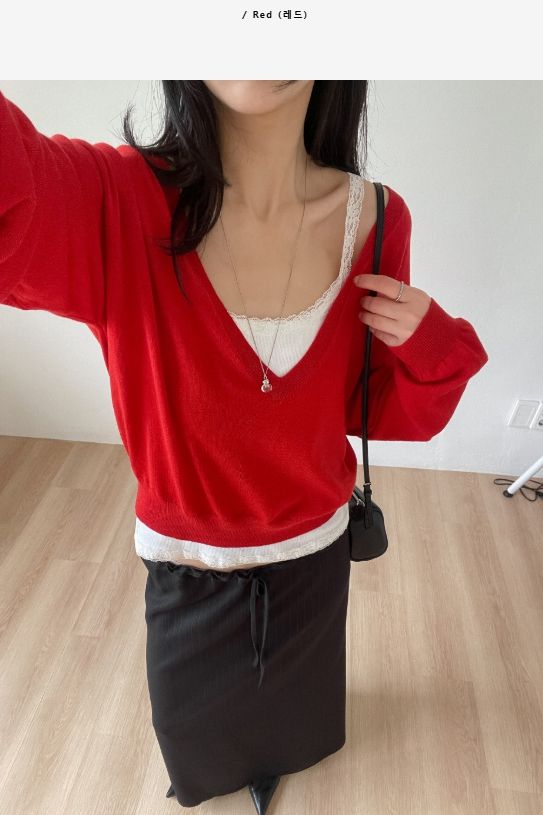 INCHANT ME（インチャントミー）の「Georgia Deep V-Neck Knit（Tops）」