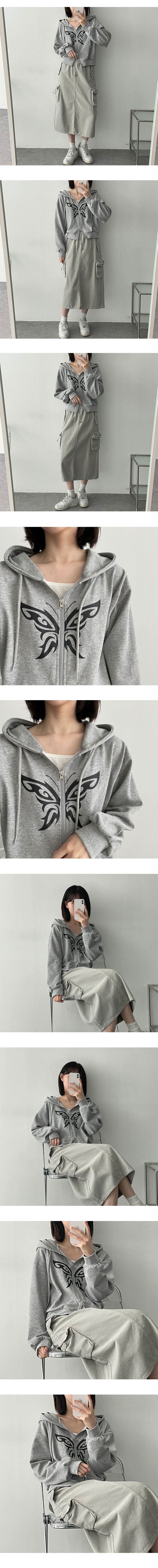 Butterfly Two Way Hooded Zip-Up