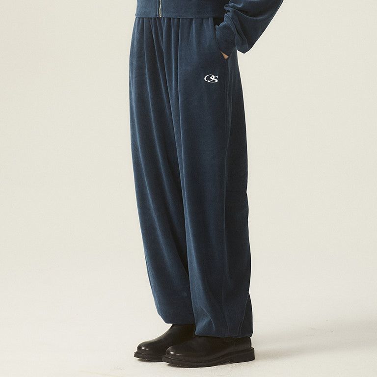 OS LOGO VELOUR 2WAY STRING WIDE PANTS - 4COLOR