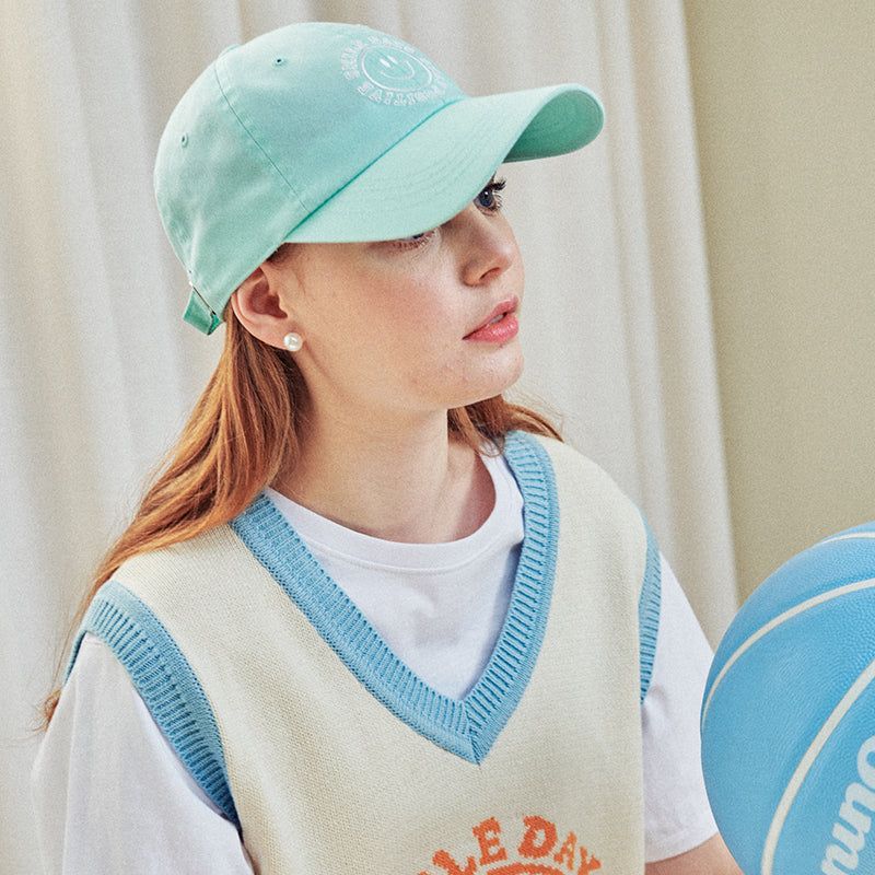 Smile embroidery ball cap