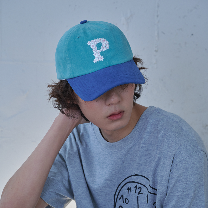 Floral P Logo Ball Cap (Blue & Teal)