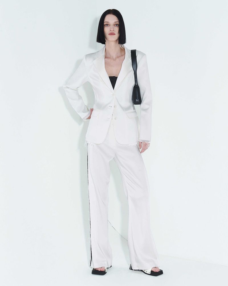 Raw Edge Slim Jacket _ White
