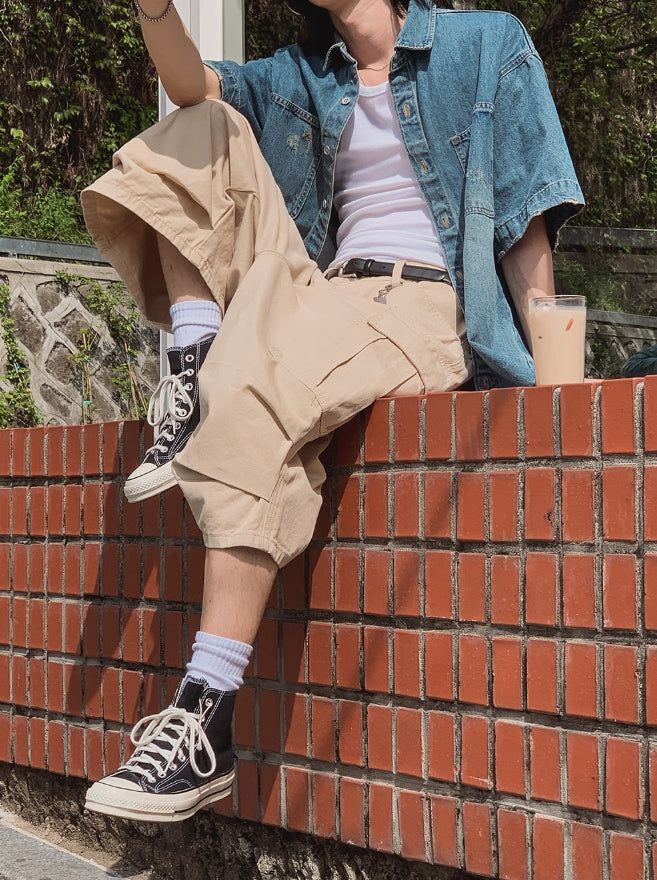 Reason Bermuda Pintuck Cargo Pants
