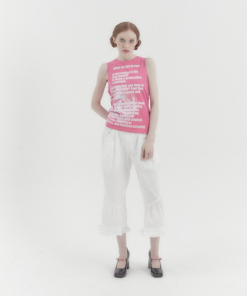 Capri Nylon Shirring Pants Ivory