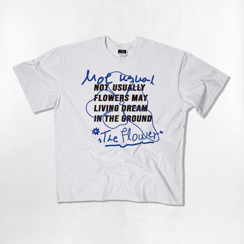 NOTUSUAL(ノットユージュアル)の「Flower Line Over-fit T-Shirts - 4COLOR(Tops)」