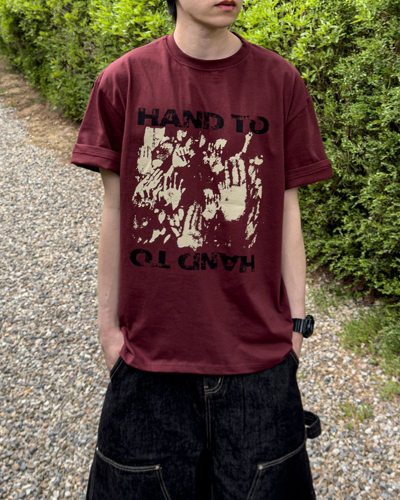 Touch Graphic Oversized Half T-Shirt