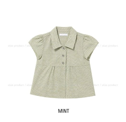 Linky Check Puff Blouse