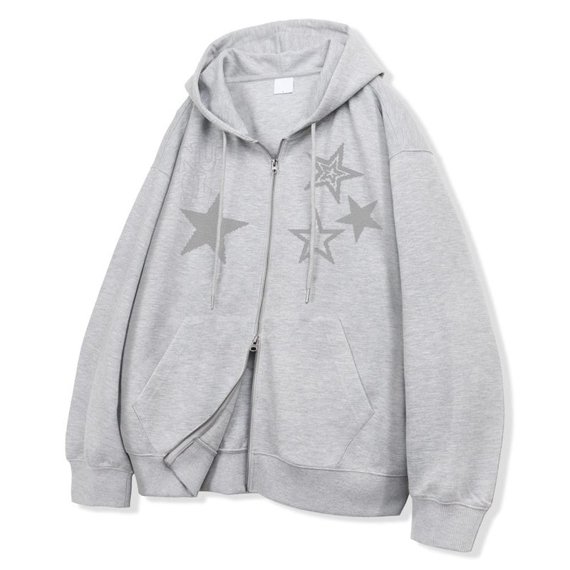 Dot Star 2way Zip-Up Hoodie - 2COLOR