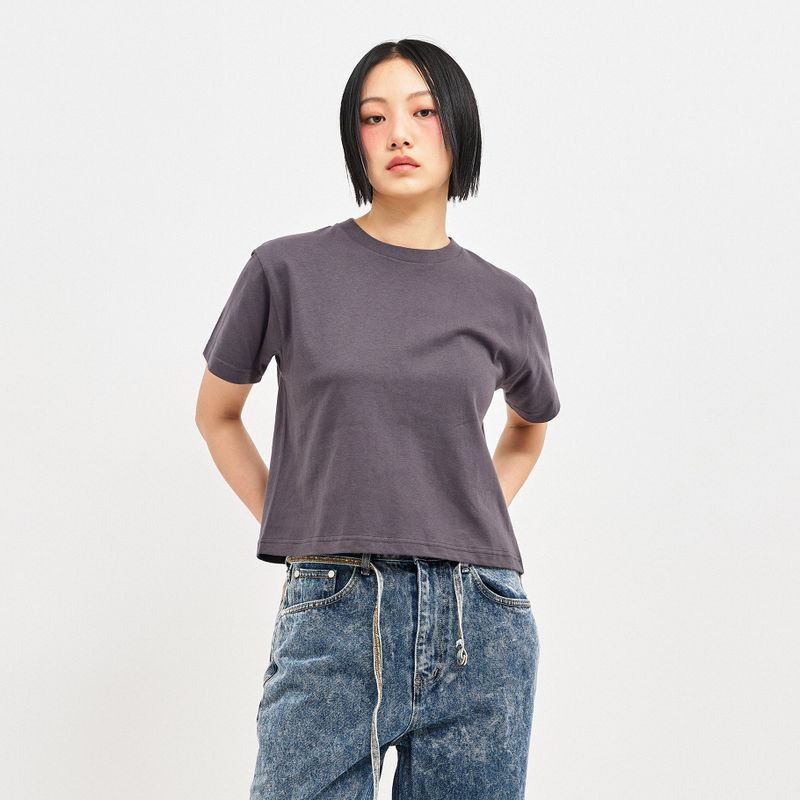 C Wear by the Genius(シーウェア バイザジーニアス)の「Oversized Crop T-Shirt Charcoal(Tops)」