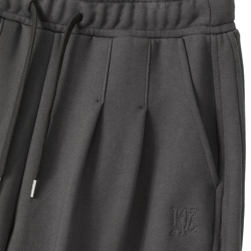 Soft Touch Washed Balloon Wide Sweatpants - CHARCOAL