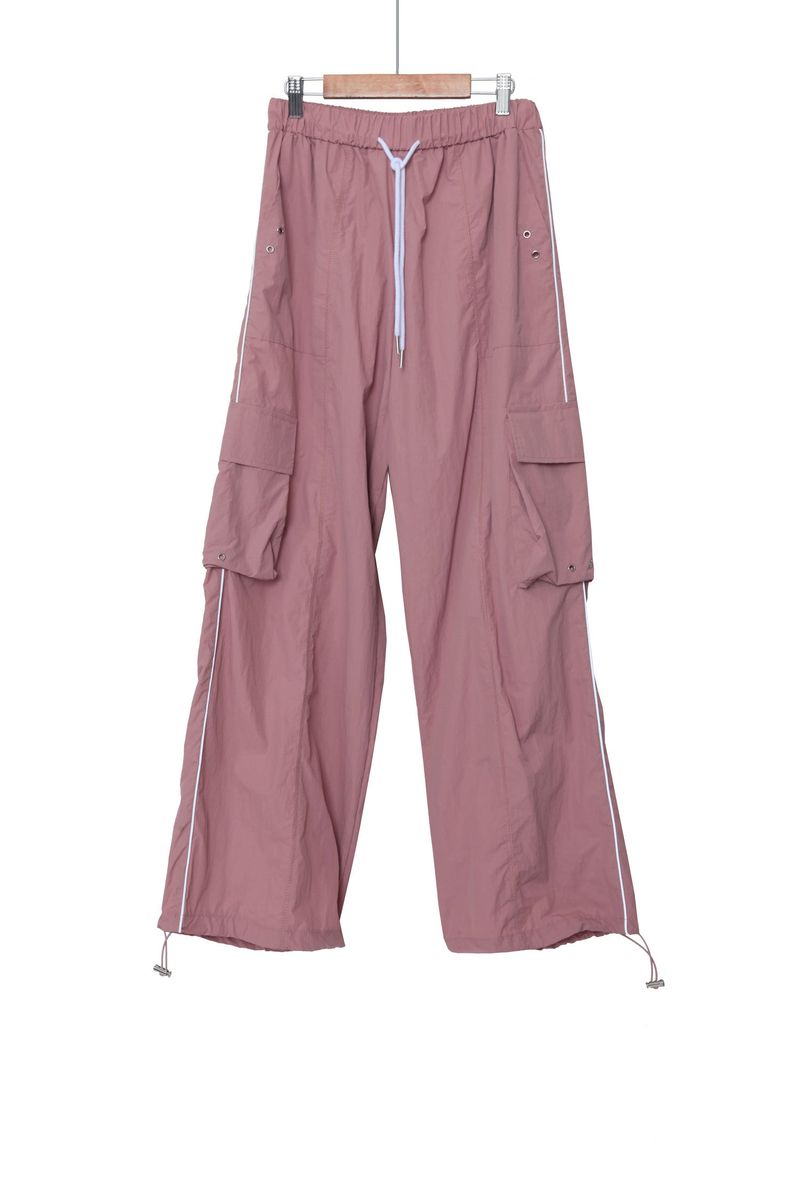 Piping nylon cargo pants