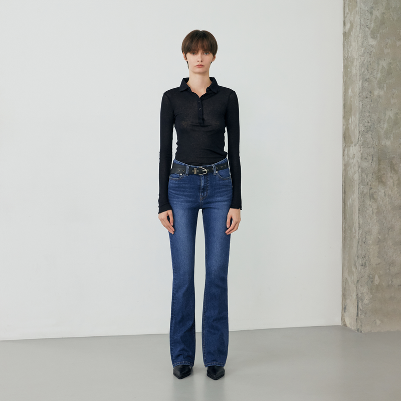 27Y(トゥエンティセブンワイ)の「Dark Blue Semi Boots Cut Denim - YWD1DNSB001(Pants)」