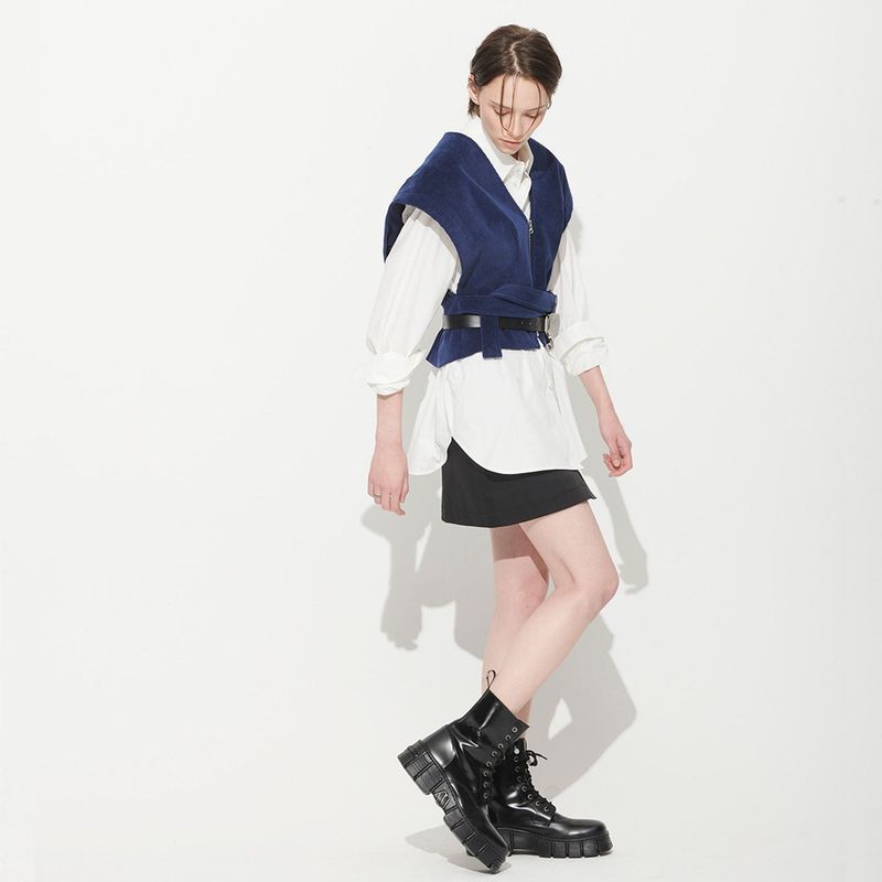  SARA ZIPUP VEST, NAVY